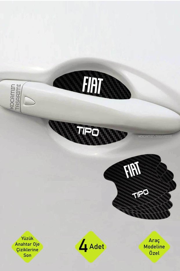 Fiat Tipo - Stylish Carbon Pattern Door Handles and Foil Guard Set