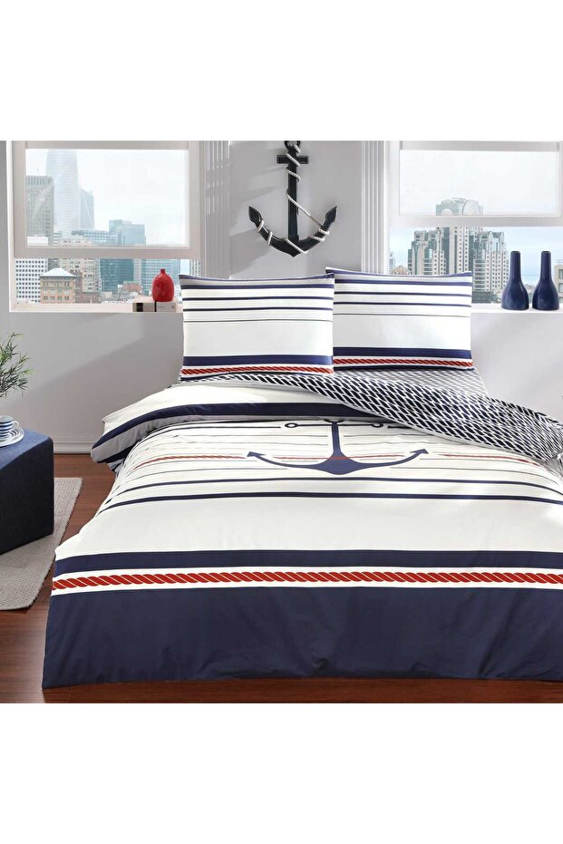 Ranforce Crown Harbor Double Elasticless Duvet Cover Set