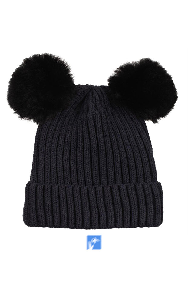 Quality Women's Beret with Double Pompom