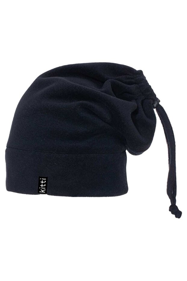Kitti Fleece Lace-Up Drawstring Drawstring Children's Beanie Neck Collar