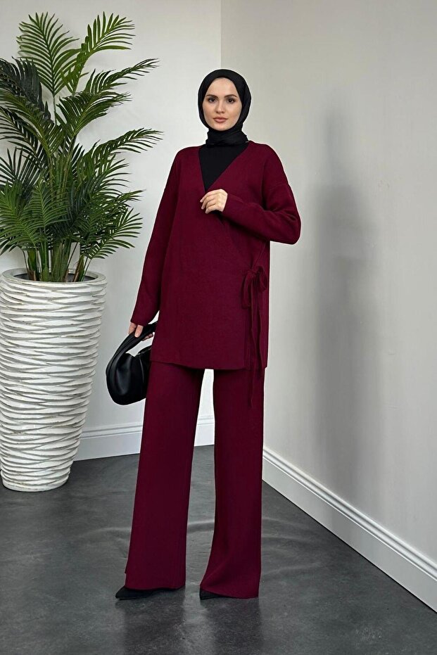 Burgundy Domenic String Suit Set