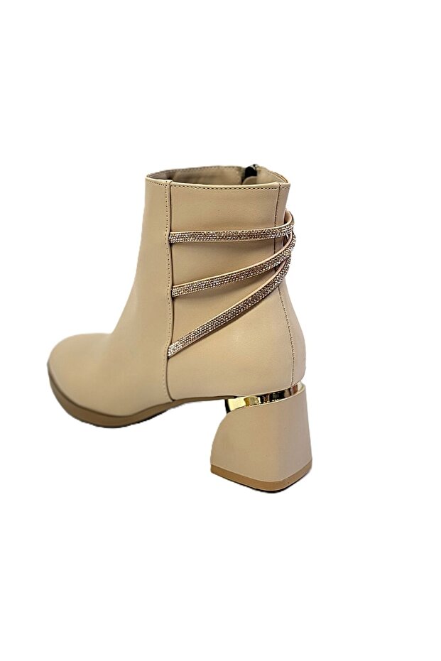 TAŞ DETAYLI YENİ MODEL KLASİK MODEL TOPUKLU  BOT - 3