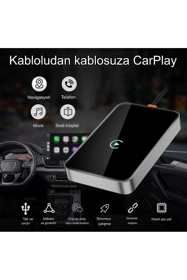 Carplay Bluetooth Usb Type-C Uyumlu Android İOS Araç Multimedya Adaptörü - 1