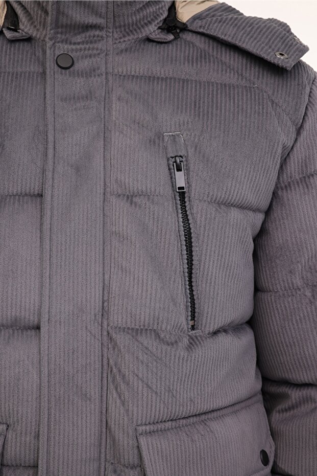 ML 2 JJXCFAW23-H2349 4PR Antrasit Erkek Kısa Kaban - 4