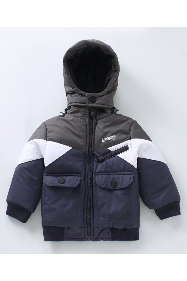 Babyhug Woven Full Sleeves Jacket With Hood & Polka Dots Print - White main image 0