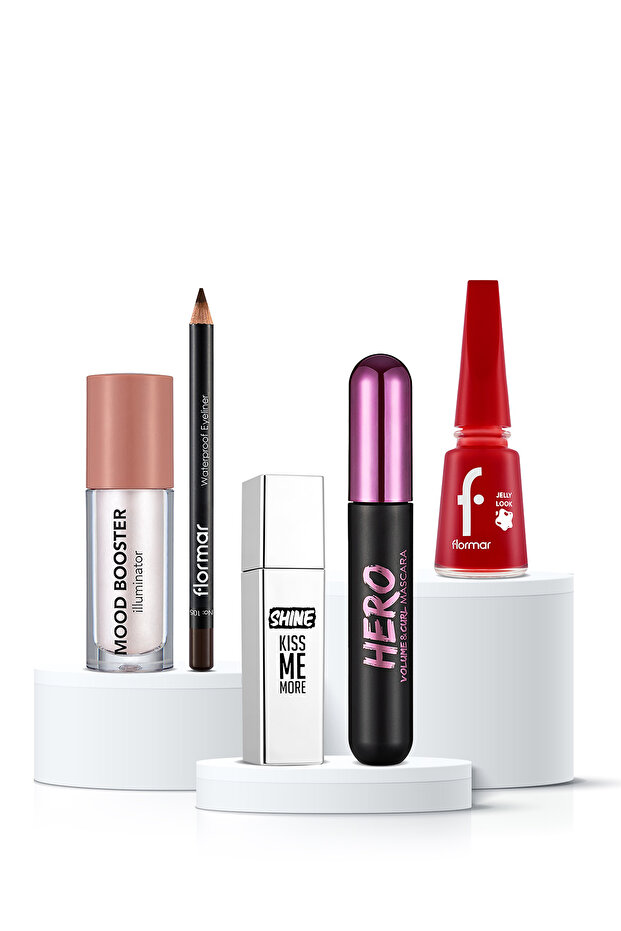 Glossy Red 5'li Makyaj Seti - 2