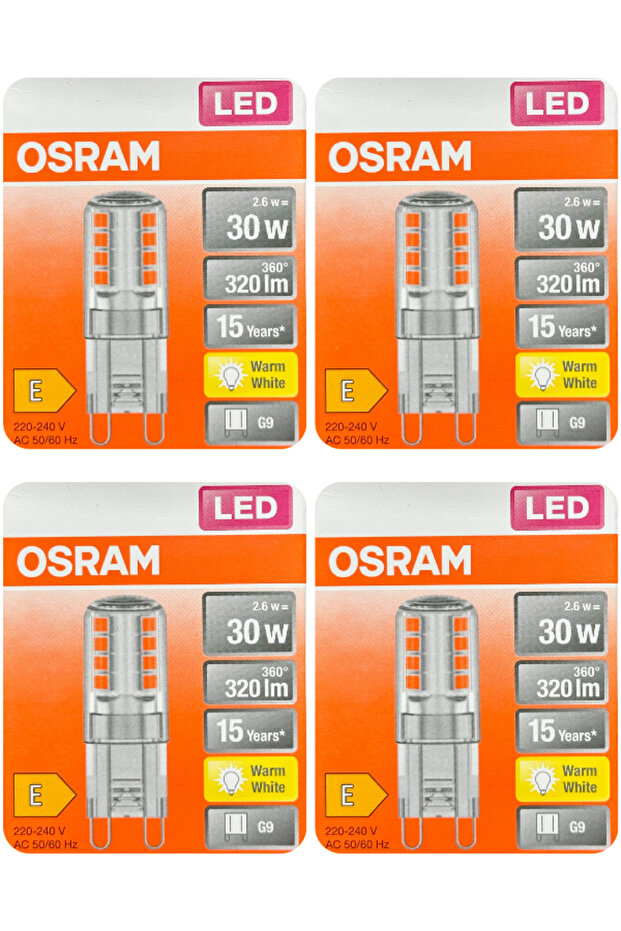2,6W (30W) 2700K (Sarı Işık) G9 Duylu Led Kapsül Ampul (4 Adet) - 1