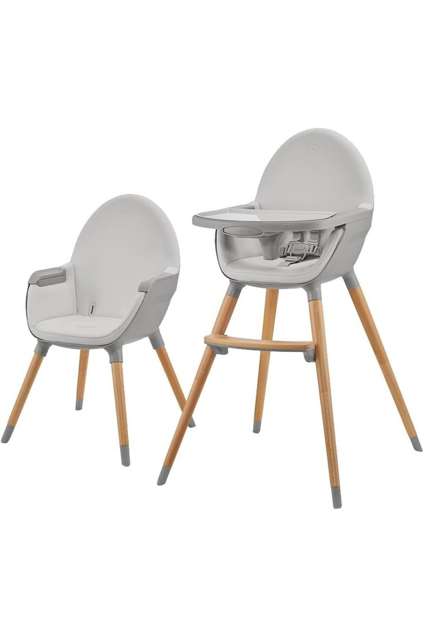 Baby High Chair - Grey, 2 in 1, Adjustable Tray, Stylish Design