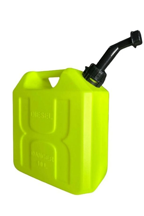 Benzin BidonuSARI 10Litre Akaryakıt Mazot Taşıma Doldurma Boşaltma Borulu Plastik Antistatik - 1