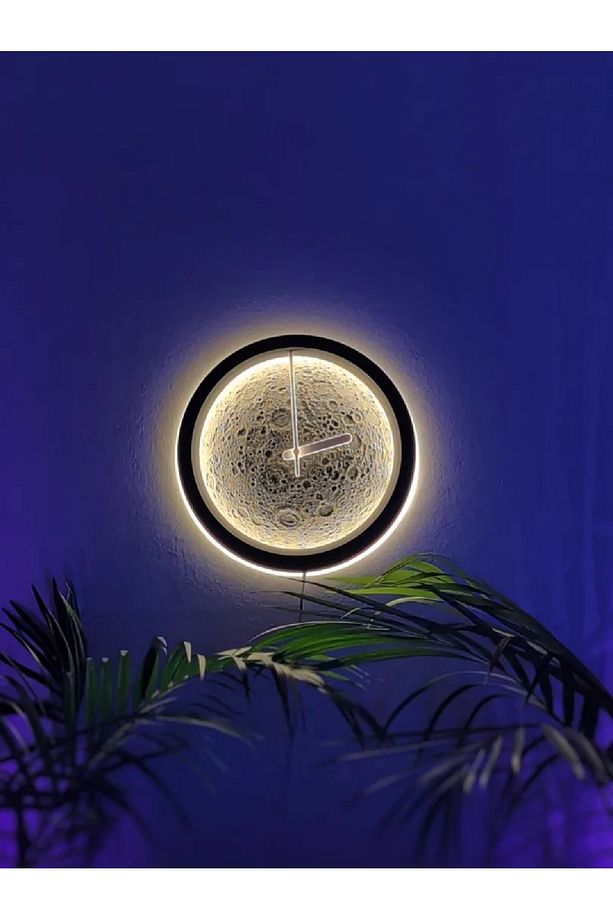 Moon Lamp Led Işıklı Ay Saati 30x30 - 2