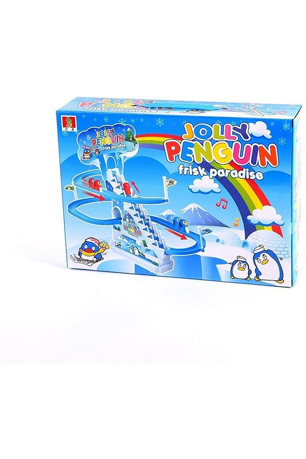 Küçük Oyuncak Merdivenli Penguen Pilli Sesli Işıklı Kaydıraklı Oyuncak Dön Dolaş Oyunu - 2