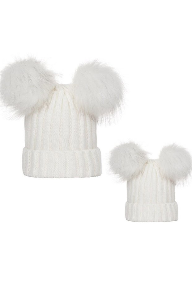 Set caciuli mama copil Drool (Culoare: Alb)