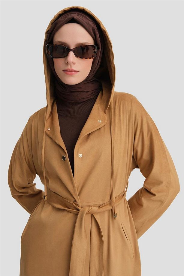 Kesim Detaylı Süet Giy Çık 24k5606 Camel - 3