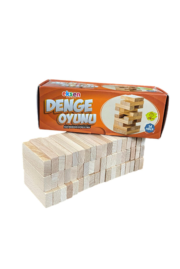 لعبة Axis Jenga الخشبية الطبيعية لتنمية الذكاء والاستراتيجية لعبة البرج 54 قطعة