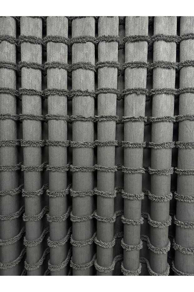 Horizontal Fringe Backdrop Cotton Linen Dark Gray Backdrop Curtain 1/2.5 Medium Dense Pleat