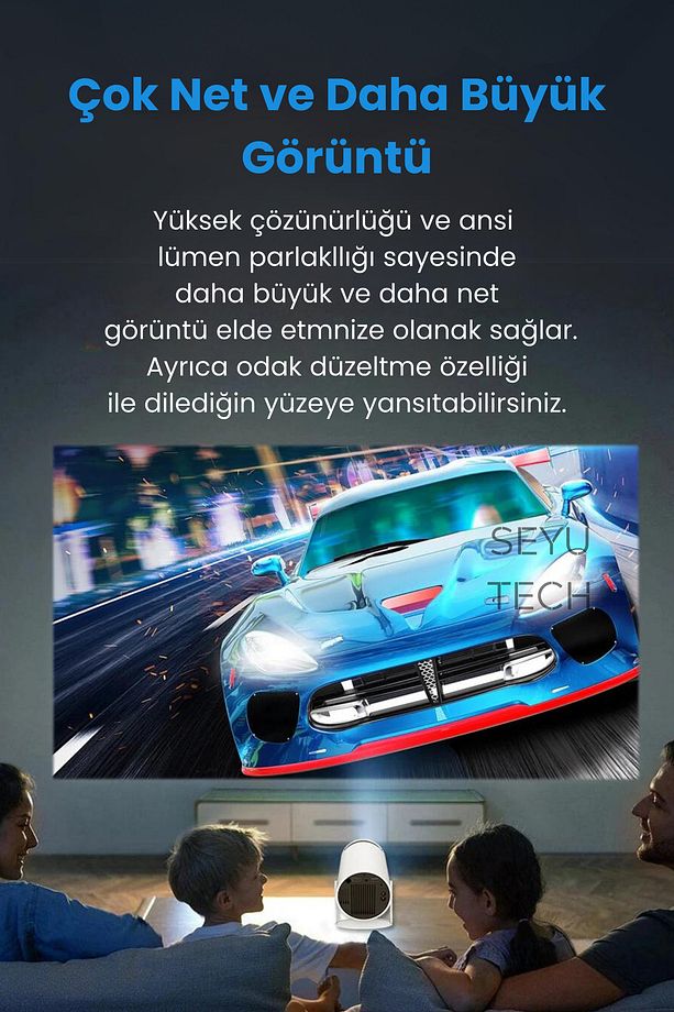 Hy300 Pro Upgrade Projeksiyon Cihazı Ultra Hd Android Ev Projektörü Wifi,bluetooth,hdmı - 3
