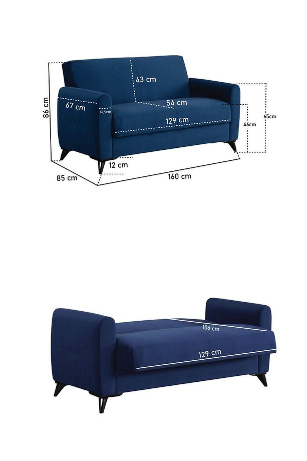 Dove Yüksek Ayaklı 3 2 B Koltuk Takımı Lacivert - 3