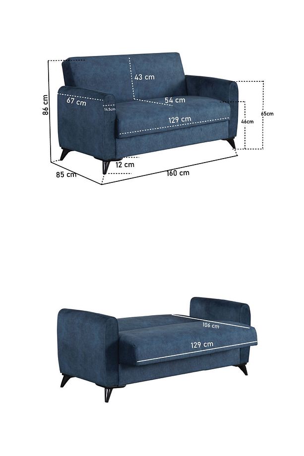 Dove Yüksek Ayaklı 3 2 B B Koltuk Takımı Mavi - 3