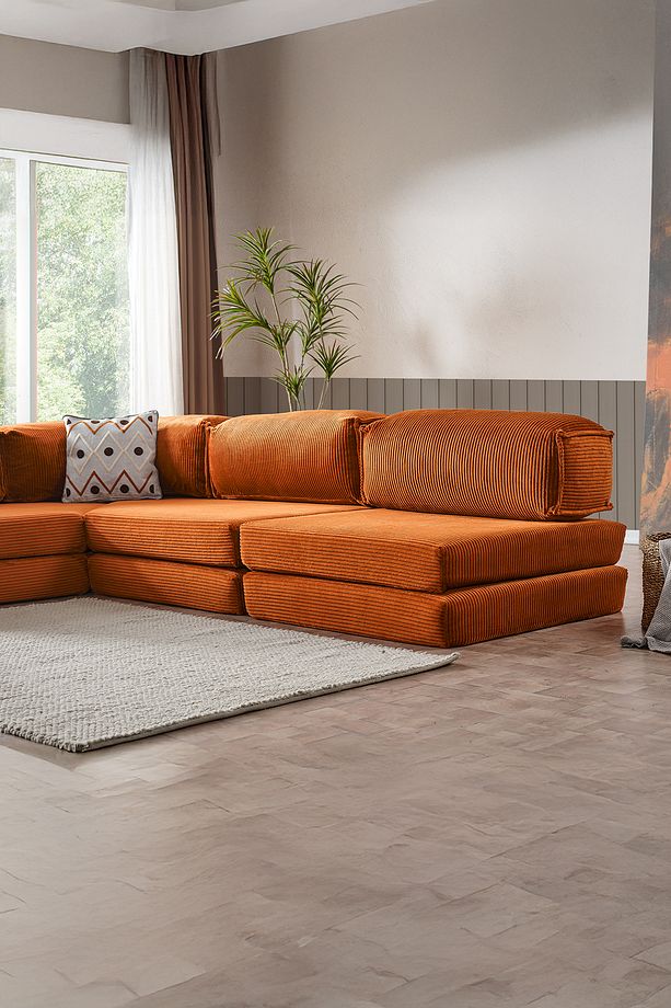 Living Fonksiyonel Köşe Koltuk Cosmo Kiremit - 4