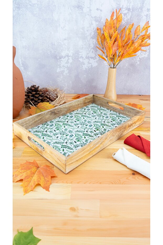 صينية كانجورا منقوشة بأوراق الشجر - 4