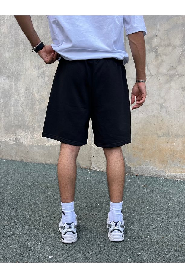 Premium Basic Oversize Şort - Siyah - 2