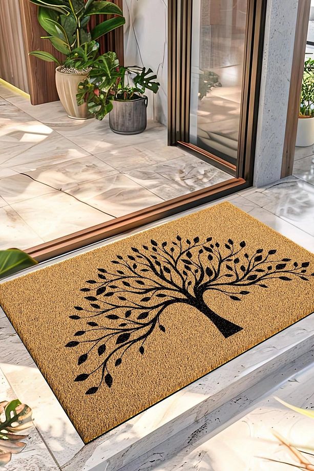 Paspas Ağaç Desenli Kapı Önü Paspası 40 x 60 cm - 1