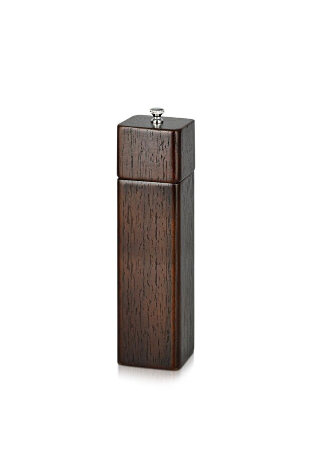 Square Shape Pepper Mill Dark Brown 21.5 x 5cm