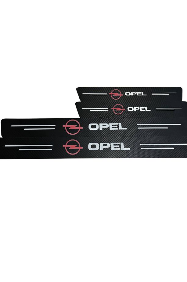 Opel Logolu Karbon Kapı Eşiği Koruyucu Bant Folyo 4'lü Set - 1