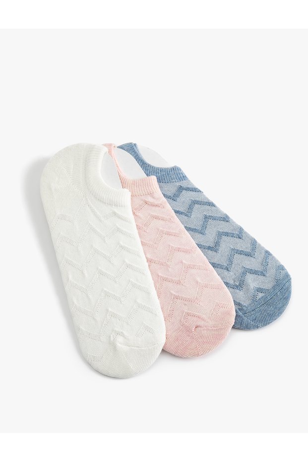 Colorful Textured 3-Piece Booties Socks Set