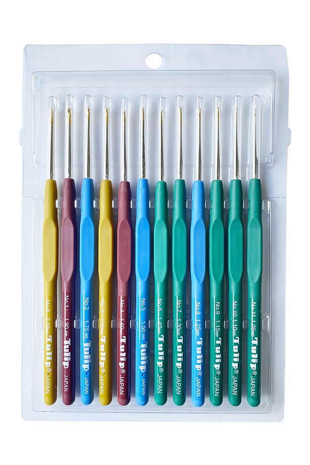 New Silikon Saplı Dantel Oya Tığ Seti Numaralar : 0,1,2,3,4,5,6,7,8,9,10,11 Mm - 1