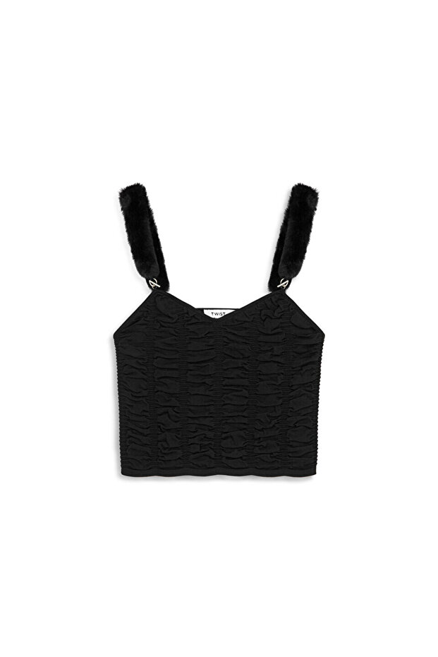 KONTRAST ASKILI TRİKO BLUZ - 3