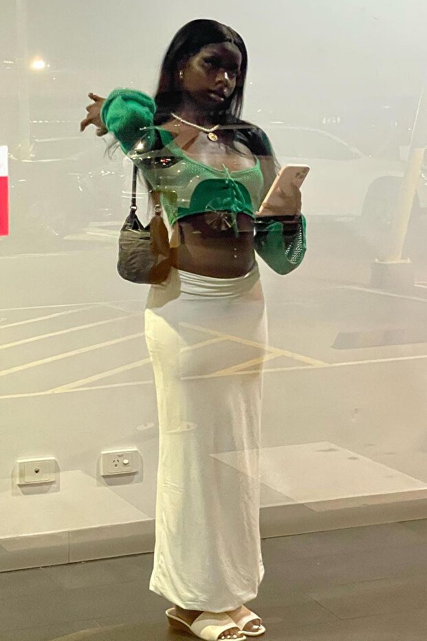 Weißer Maxi-Basic-Rock MG1890 - 8