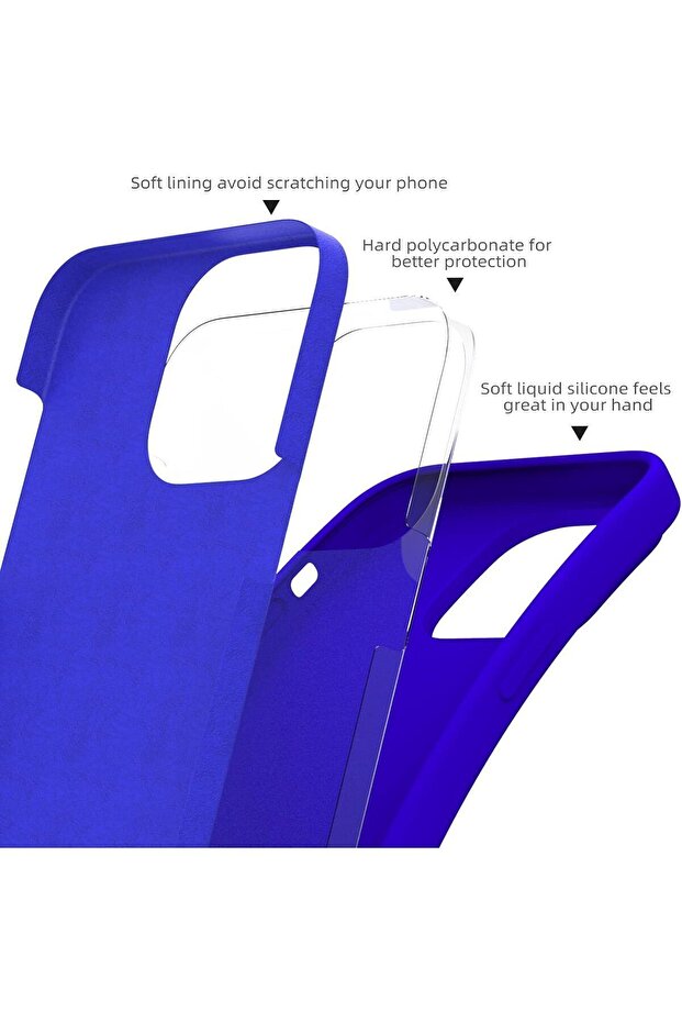 غطاء ناعم من السيليكون السائل متوافق مع هاتف iPhone 15 PRO، غطاء ناعم مضاد للخدش من الألياف الدقيقة - 4