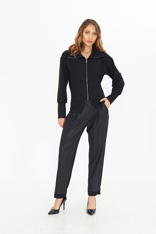 SİYAH TRİKO CEKET - 1