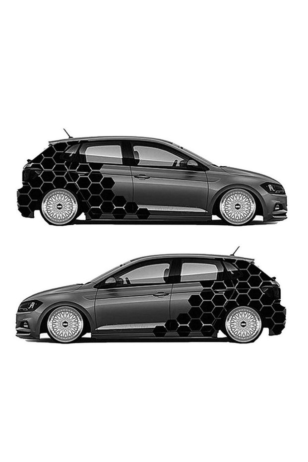 Side Door Honeycomb Patterned Long Sticker A+Quality