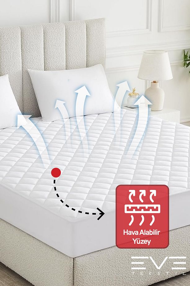 Kapitone Fitted Yatak Koruyucu Alez Tek Ve Çift Kişilik Kapitoneli Microfiber Yatak Alezi - 6