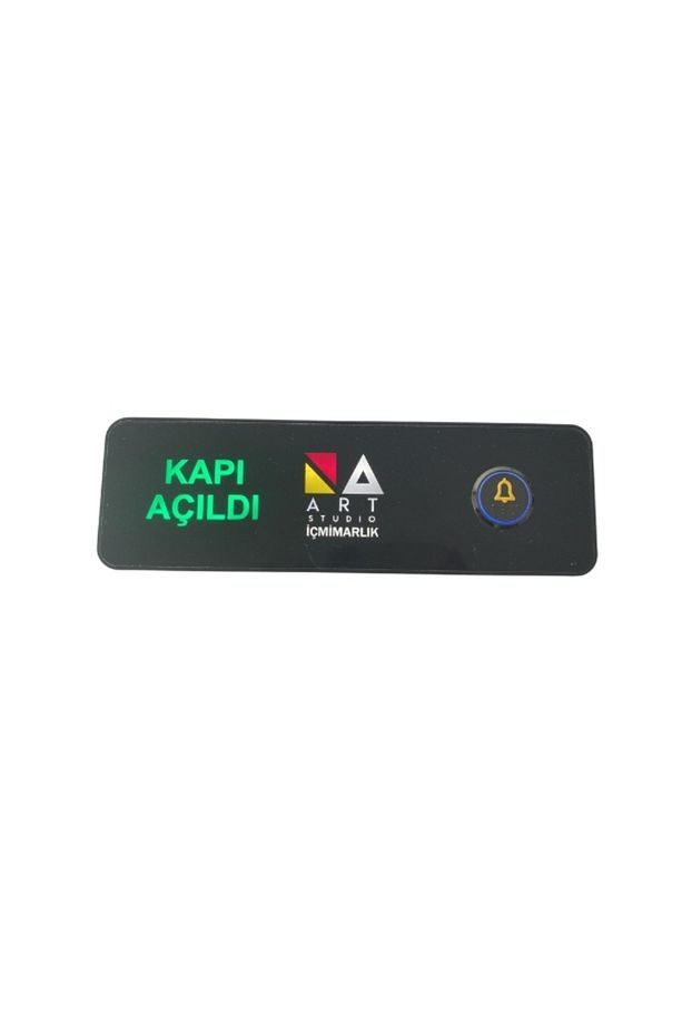 Logolu Led Işıklı Isimli Dekoratif Kapı Zili Butonu - 1