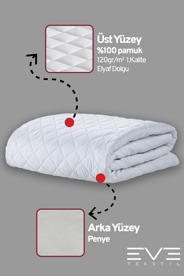 Kapitone Fitted Yatak Koruyucu Alez Tek Ve Çift Kişilik Kapitoneli Microfiber Yatak Alezi - 3