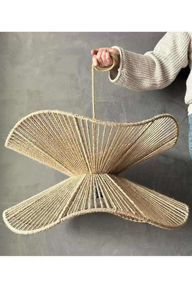 LUMİNART rafya avize rafya duvar süsü bohem avizeler hasır avize 50CM ÇAPINDA - 3