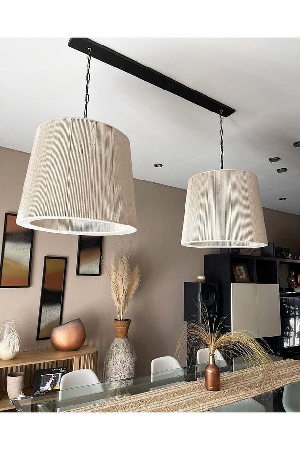LUMİNART makrome avize hasır avize el yapımı avize 45cm ÇAPINDA - 1