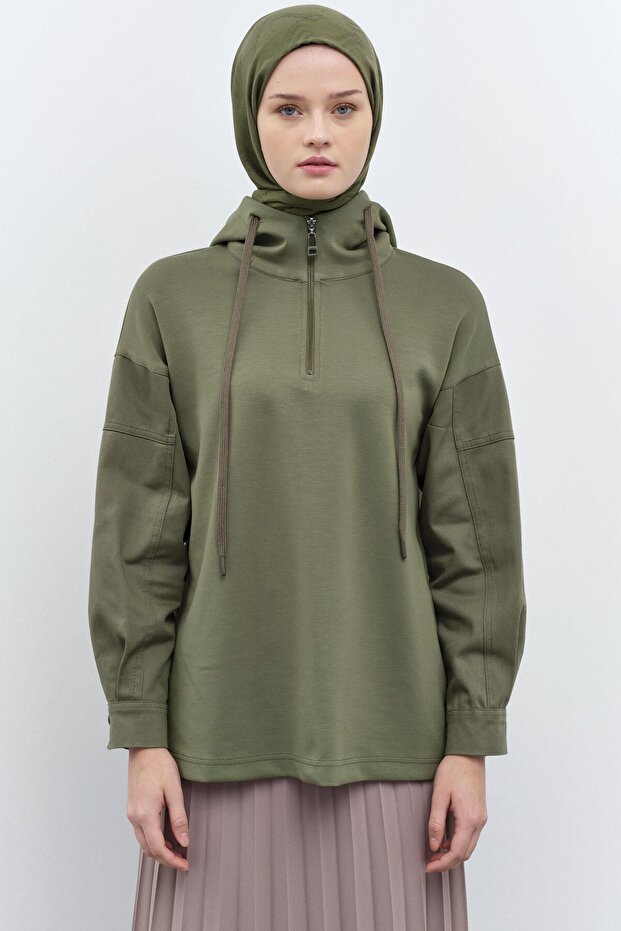 Örme Sweat - Haki - 1