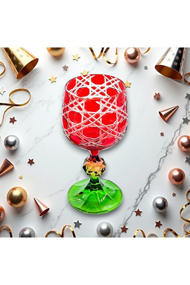 Bohemia Kristal Yeni Yıl Özel Üretim Petek Desenli Bardak Mixed Color Model - 3