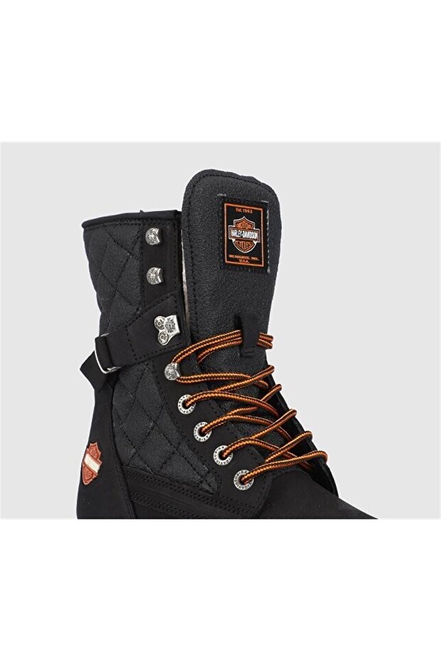 025G100078 New Worker Kadın Bot - SİYAH DERİ - 2