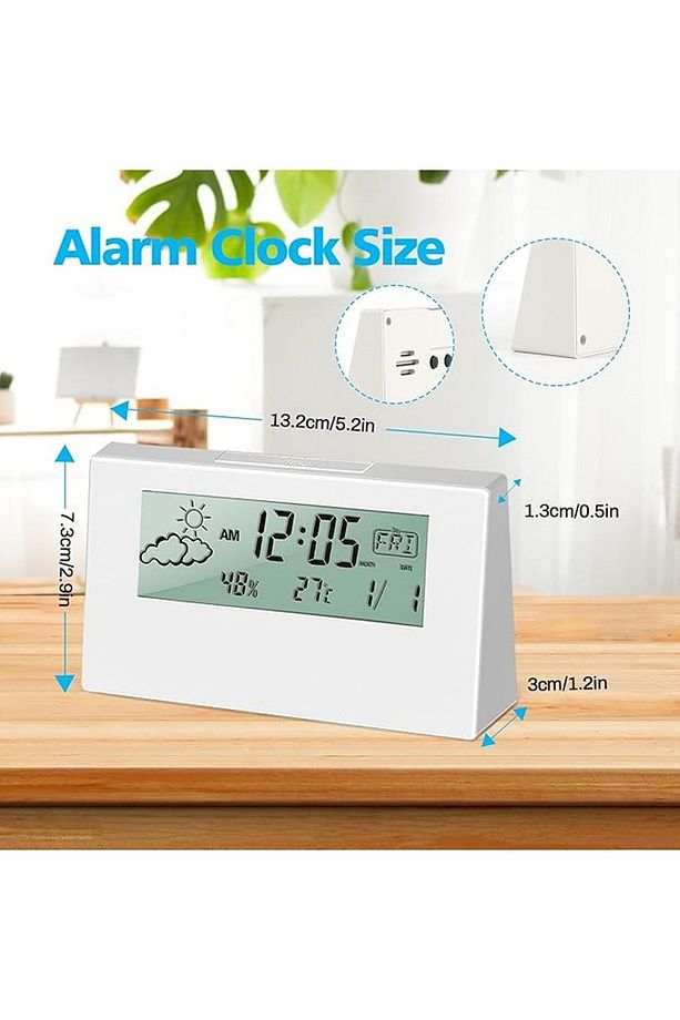 Çok fonksiyonlu dijital akıllı saat nem termometre hava durumu alarm takvim Aydınlatma - 6
