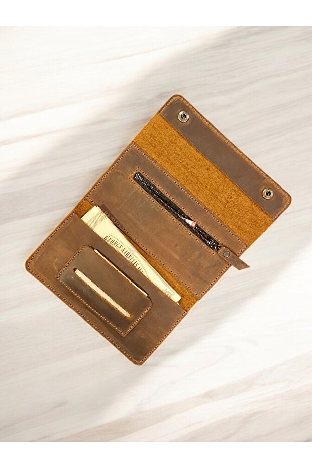 Tütün Kesesi Tütün Çantası Taba Hakiki Deri Elde Ve Cepte Kolay Taşınabilir Tütünlük - 1