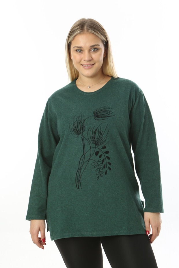 سترة ناعمة كبيرة الحجم من القماش الناعم على شكل زهرة - 4