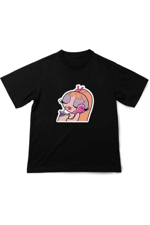 Oversize Powerpuff Girls Blossom Printed Friendship T-Shirt, Oversize Unisex T-Shirt