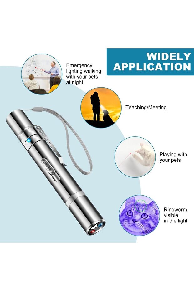 Cat Laser Pointer – 7 Patterns, USB Rechargeable, 3 Modes Interactive Toy - 5