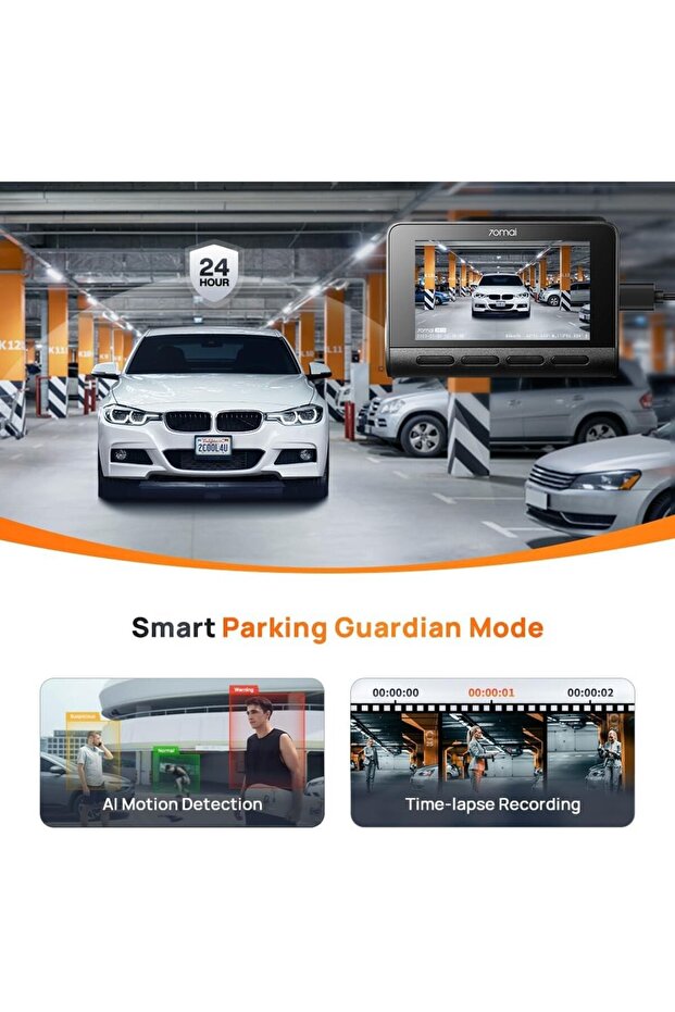 A810-2 4K Dash Cam, Çift HDR Ön ve Arka Kamera, Dahili GPS ve Akıllı Park Koruma - 3