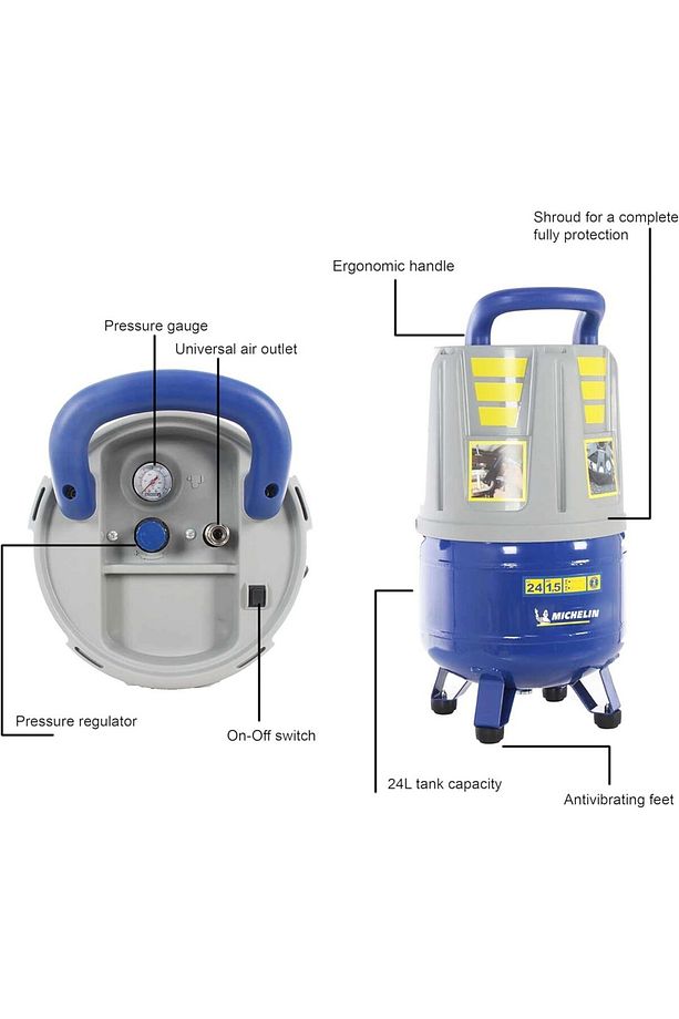 MVX24 24 Litre Yağsız Hava Kompresörü, 2 HP, 8 Bar, Yüksek Performanslı - 4